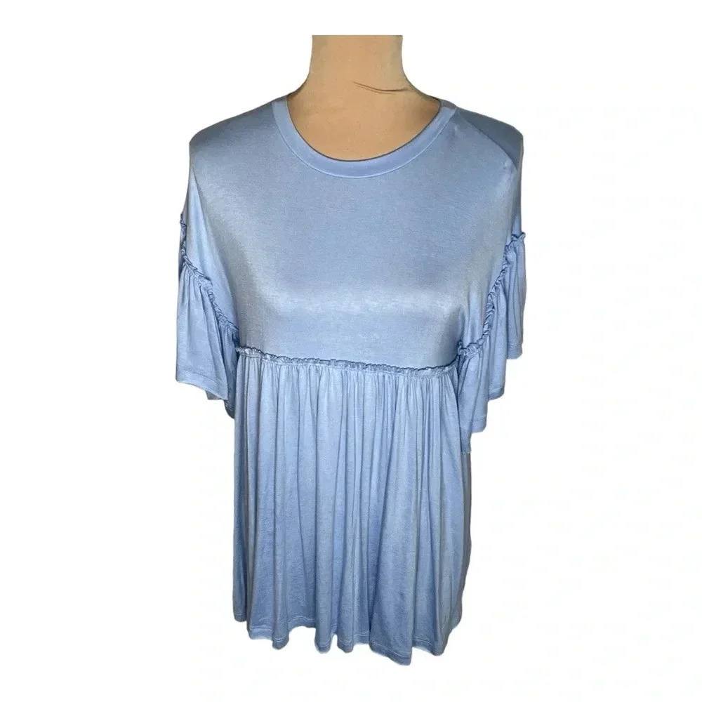 Altar'd State‎ Babydoll Tunic Top in Blue XS New